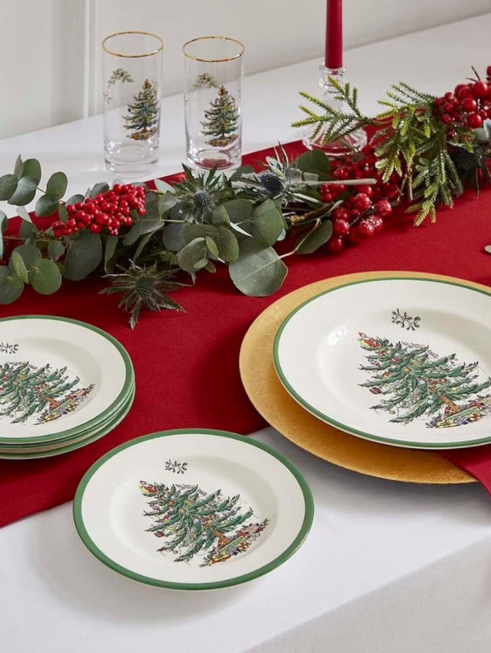 Spode Christmas Tree Salad Plates 4pk